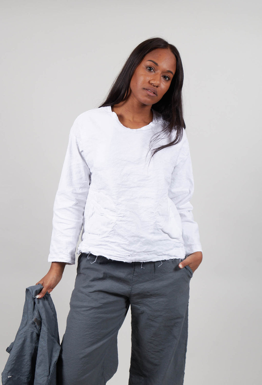 Long Sleeve Top in White