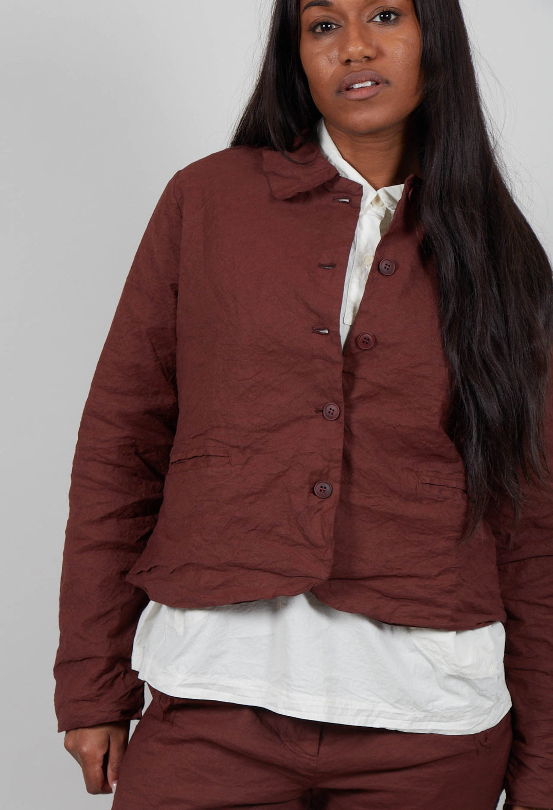 Club Collar Jacket in Amarena