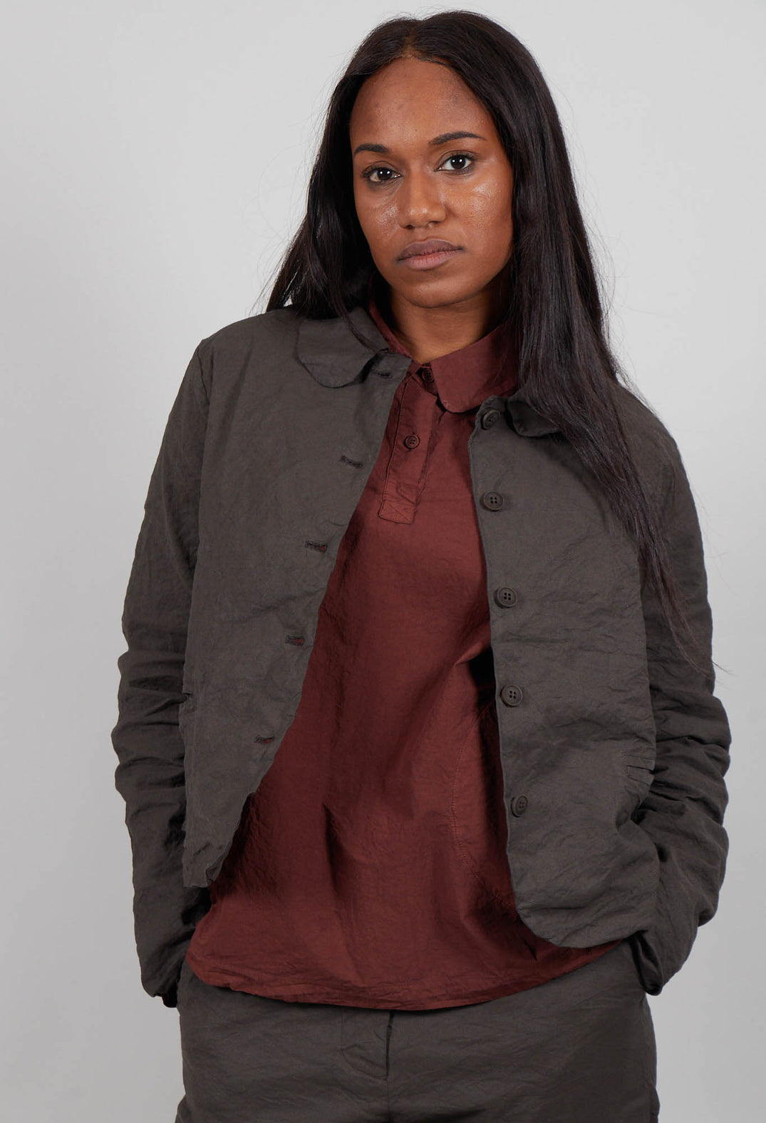 Club Collar Jacket in Visone
