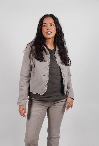 Ruffled Edge Jacket in Tortora