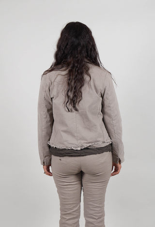Ruffled Edge Jacket in Tortora