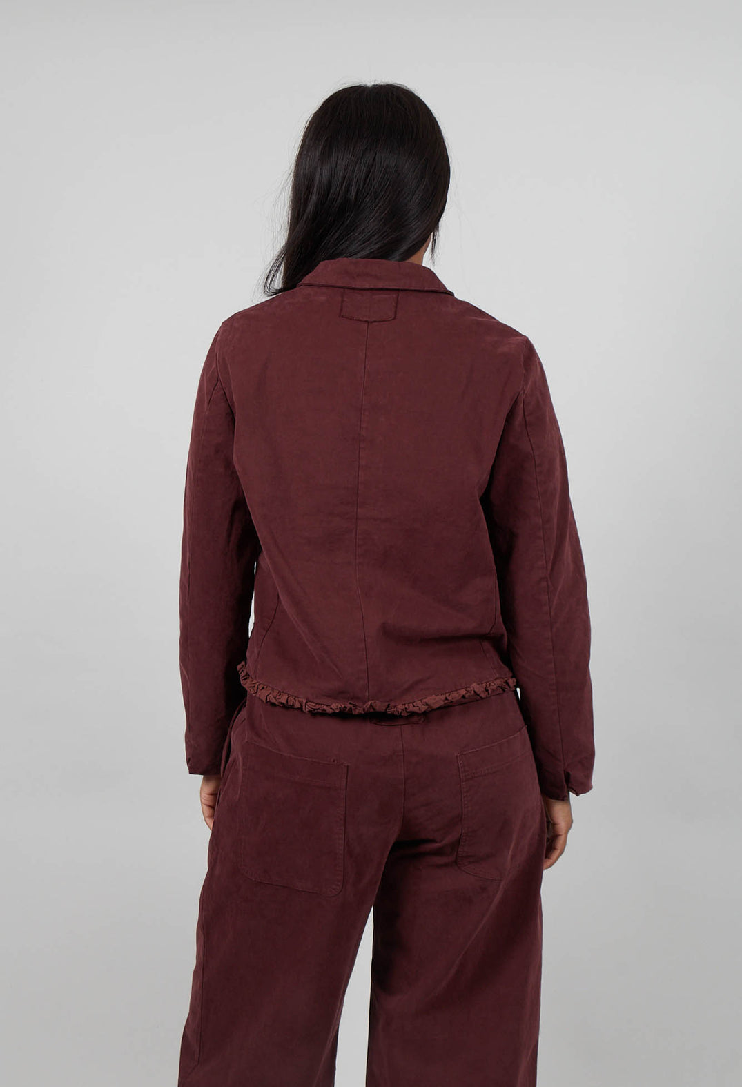Ruffled Edge Jacket in Amarena