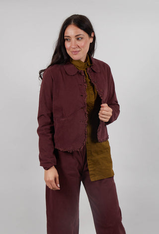 Ruffled Edge Jacket in Amarena