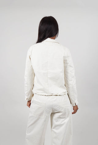 Ruffled Edge Jacket in Chalk