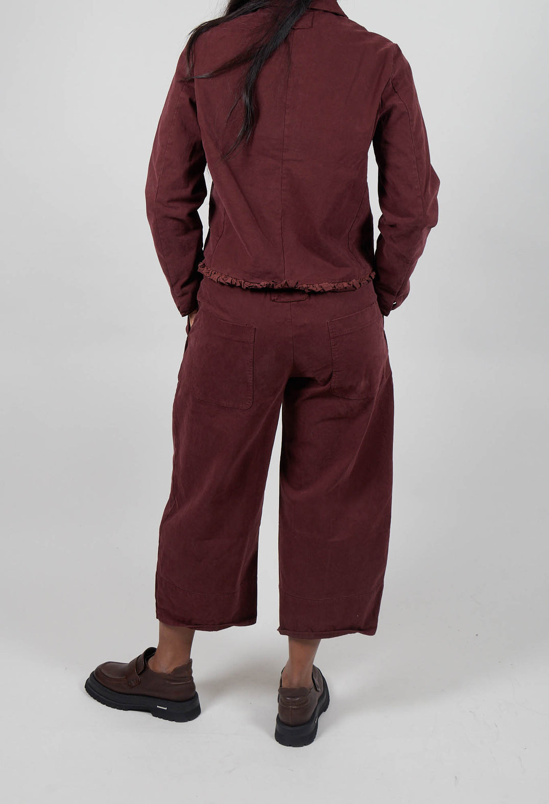 Barrel Leg Trousers in Amarena