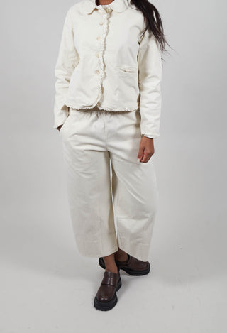 Barrel Leg Trousers in Chalk