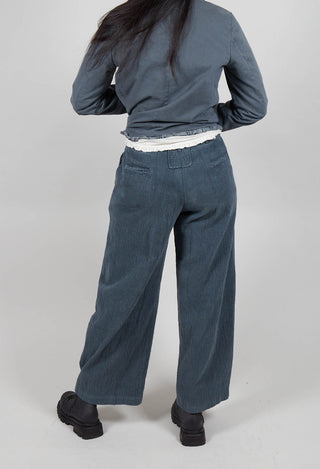 Velvet Wide Leg Trousers in Asfalto