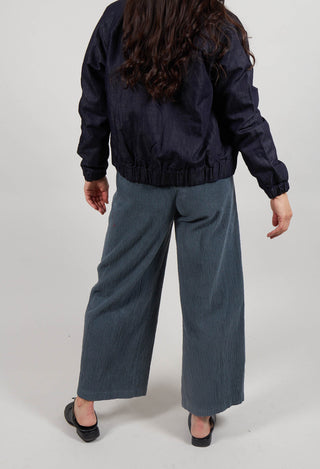 Velvet Wide Leg Trousers in Asfalto