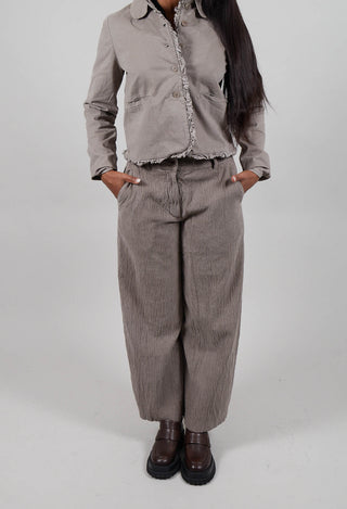 Velvet Wide Leg Trousers in Tortora