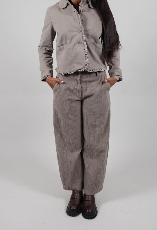 Velvet Wide Leg Trousers in Tortora