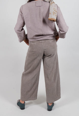 Velvet Wide Leg Trousers in Tortora