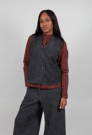 Cotton Drill Waistcoat in Black