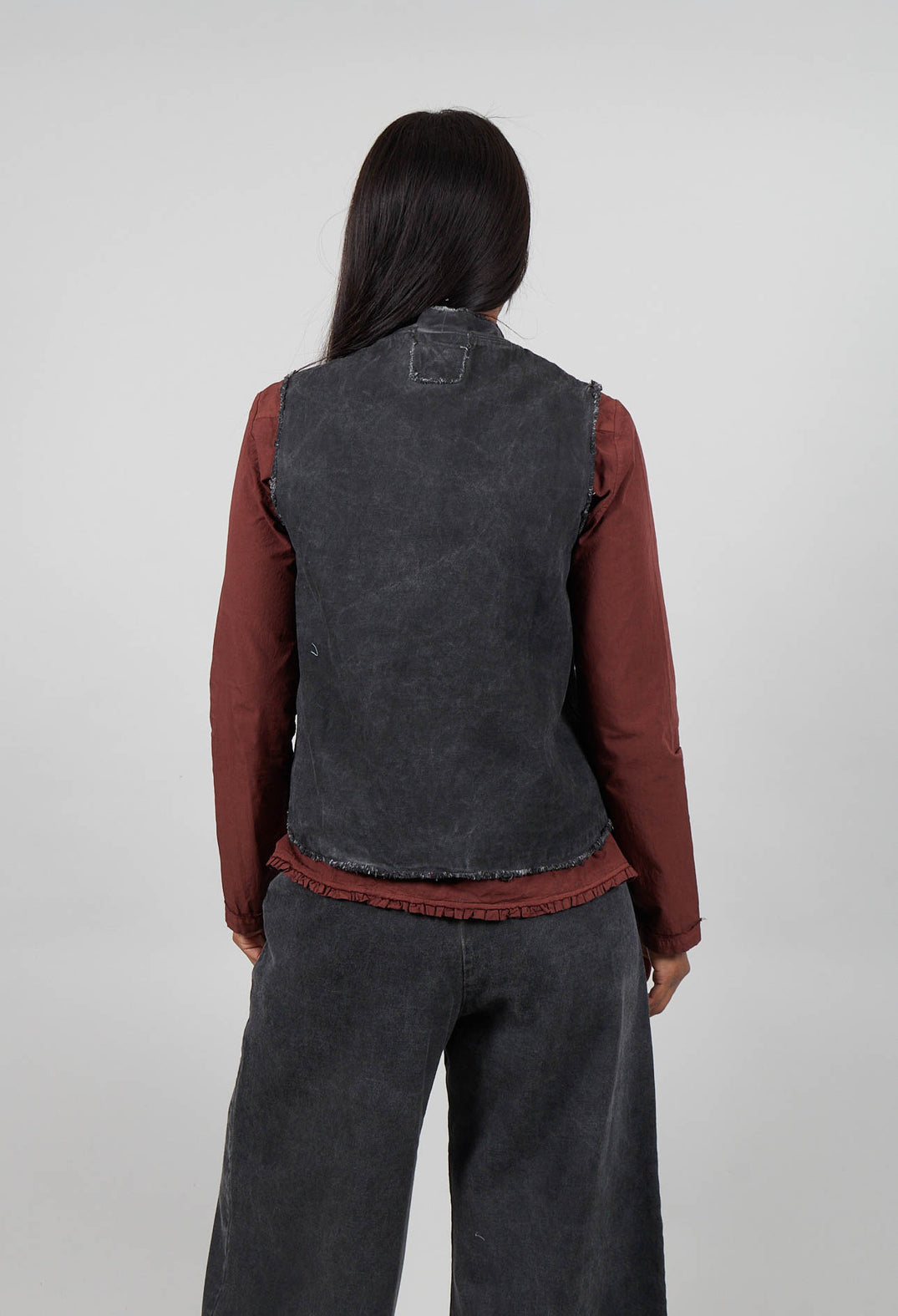 Cotton Drill Waistcoat in Black
