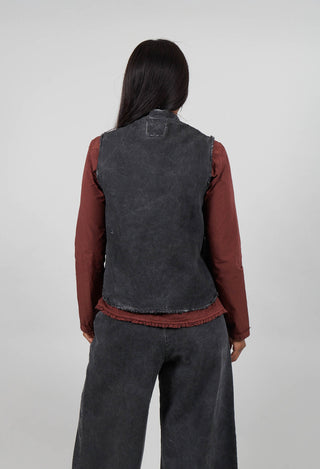 Cotton Drill Waistcoat in Black