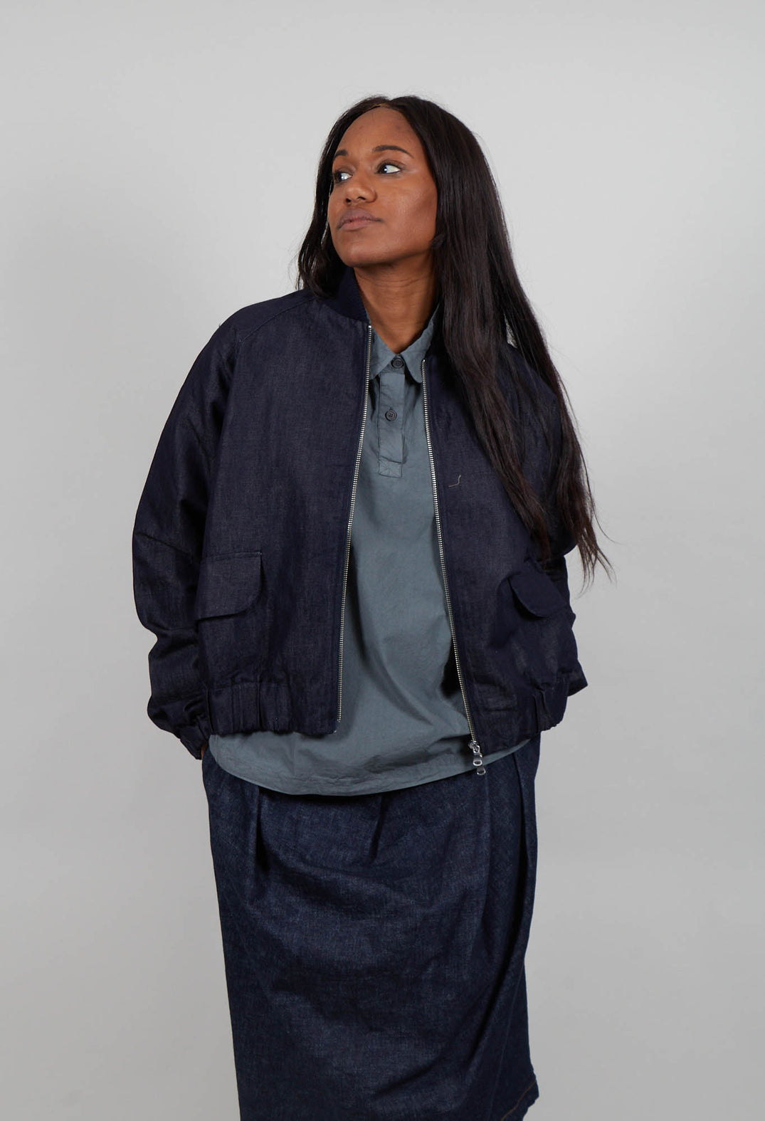 Bomber Jacket in Denim