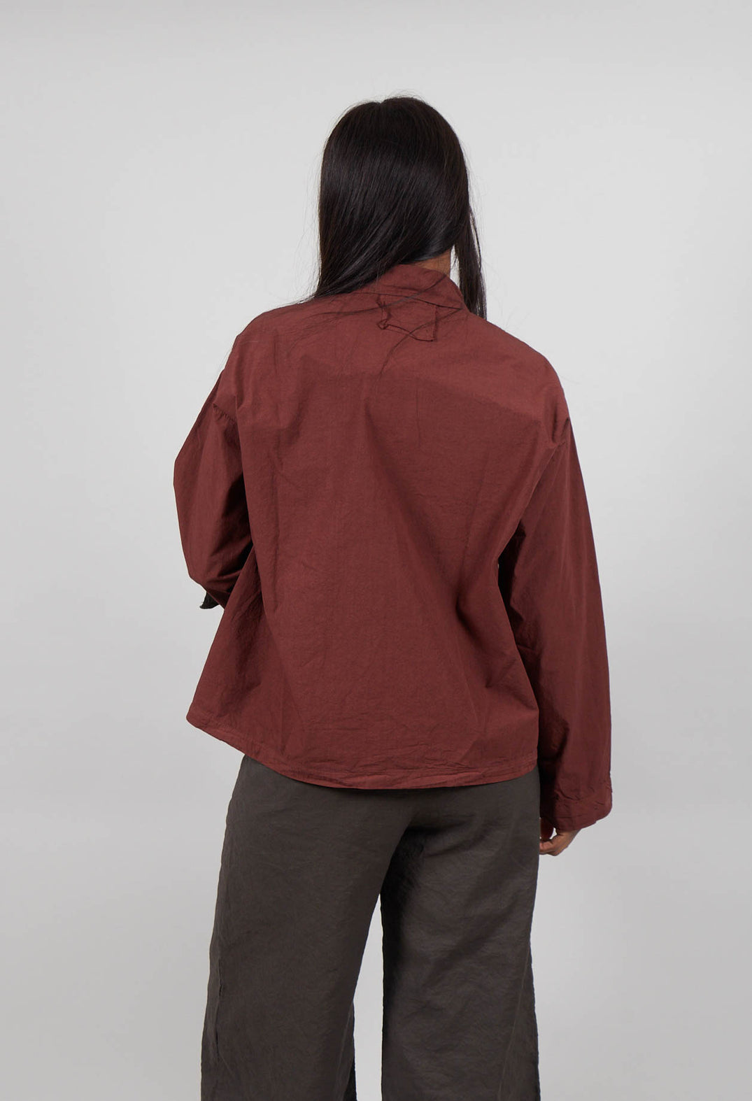 Long Sleeve Polo Shirt in Amarena