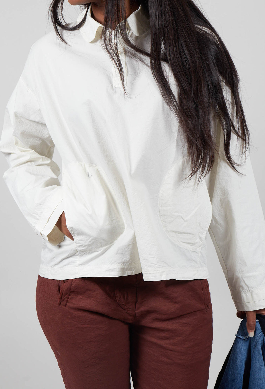 Long Sleeve Polo Shirt in Chalk