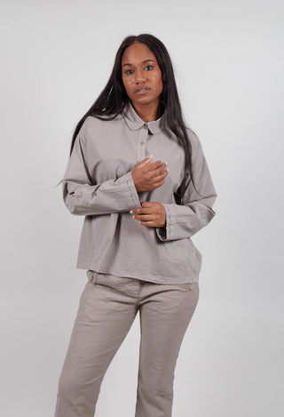 Long Sleeve Polo Shirt in Tortora