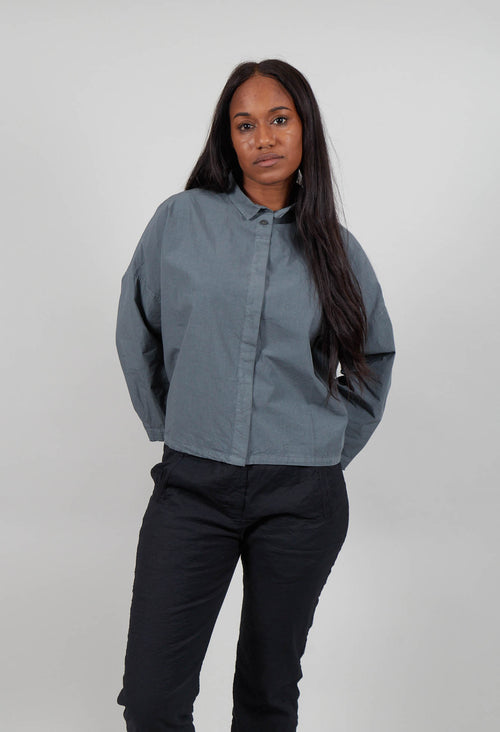 Cropped Shirt in Asfalto