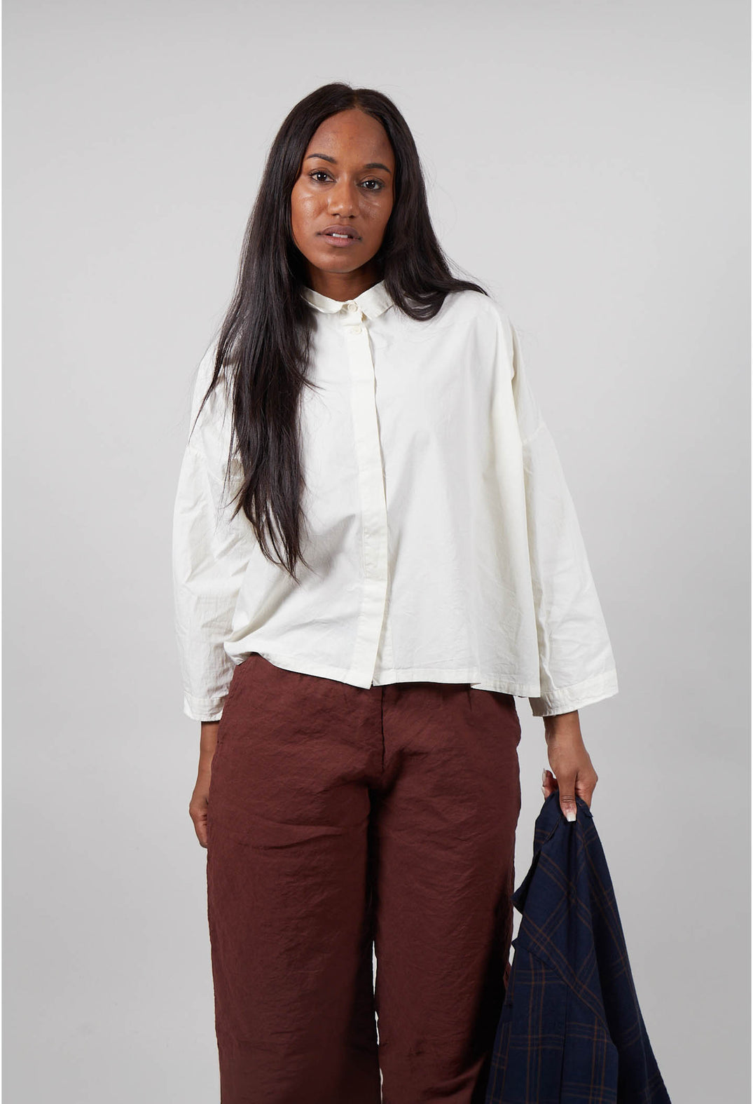 Cropped Shirt in Chalk