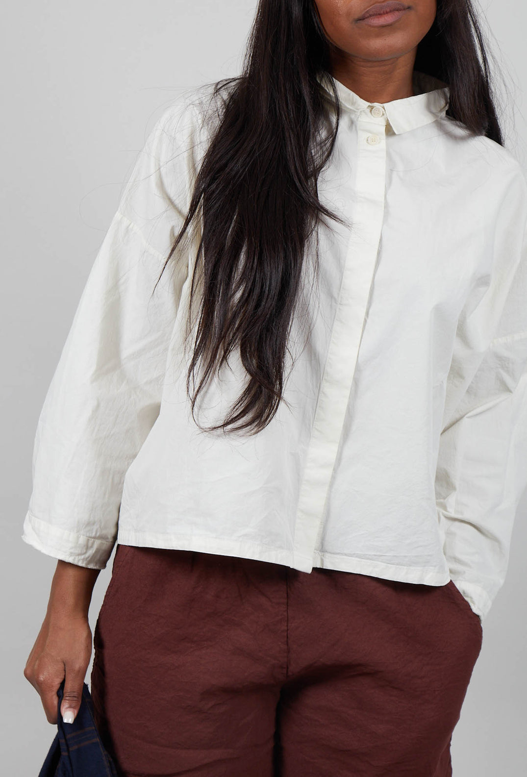 Cropped Shirt in Chalk
