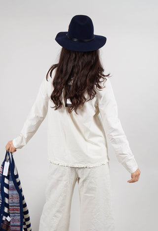Shirt with Ruffle Collar in Chalk
