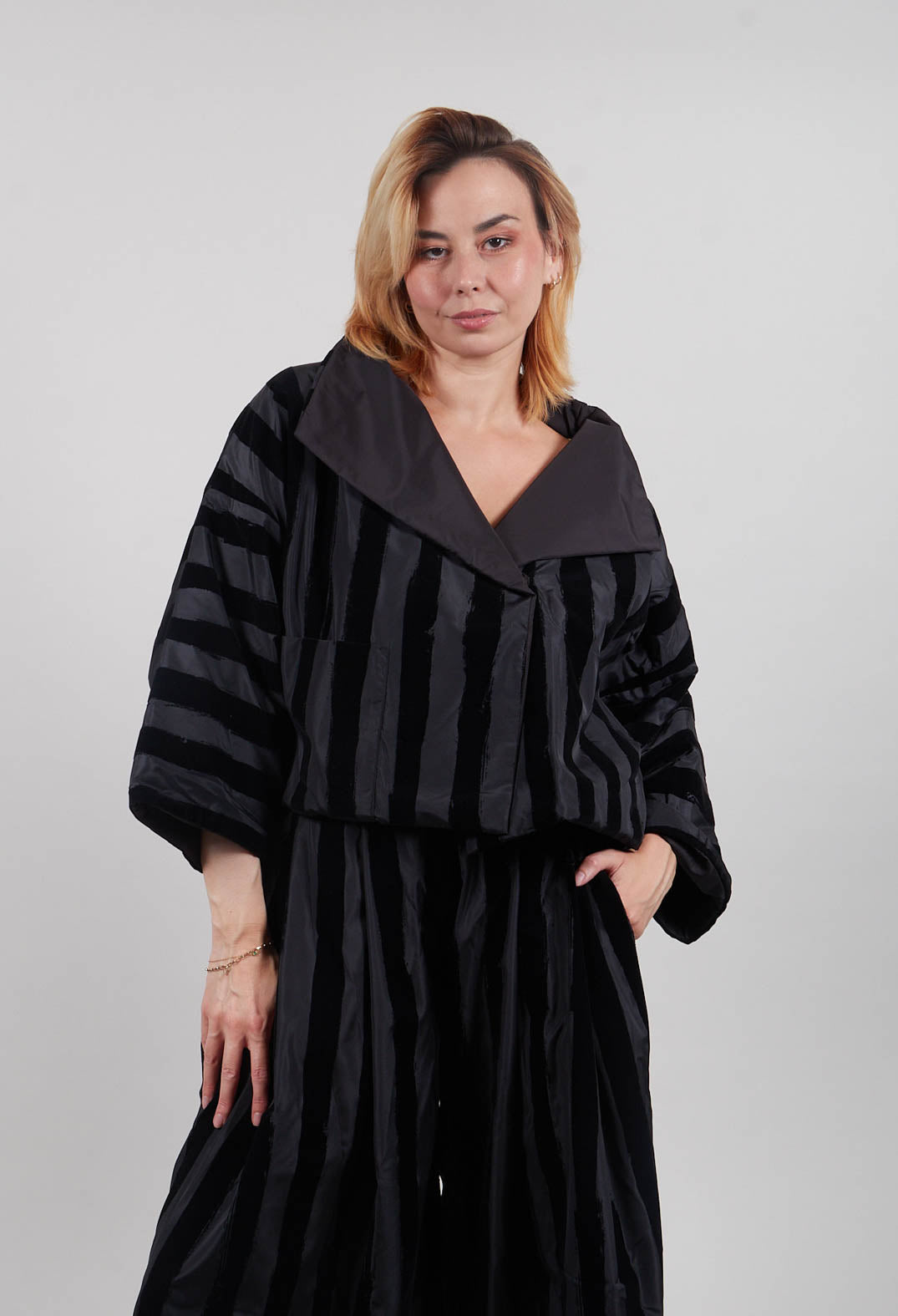 Rosehip Jacket in Black Stripe