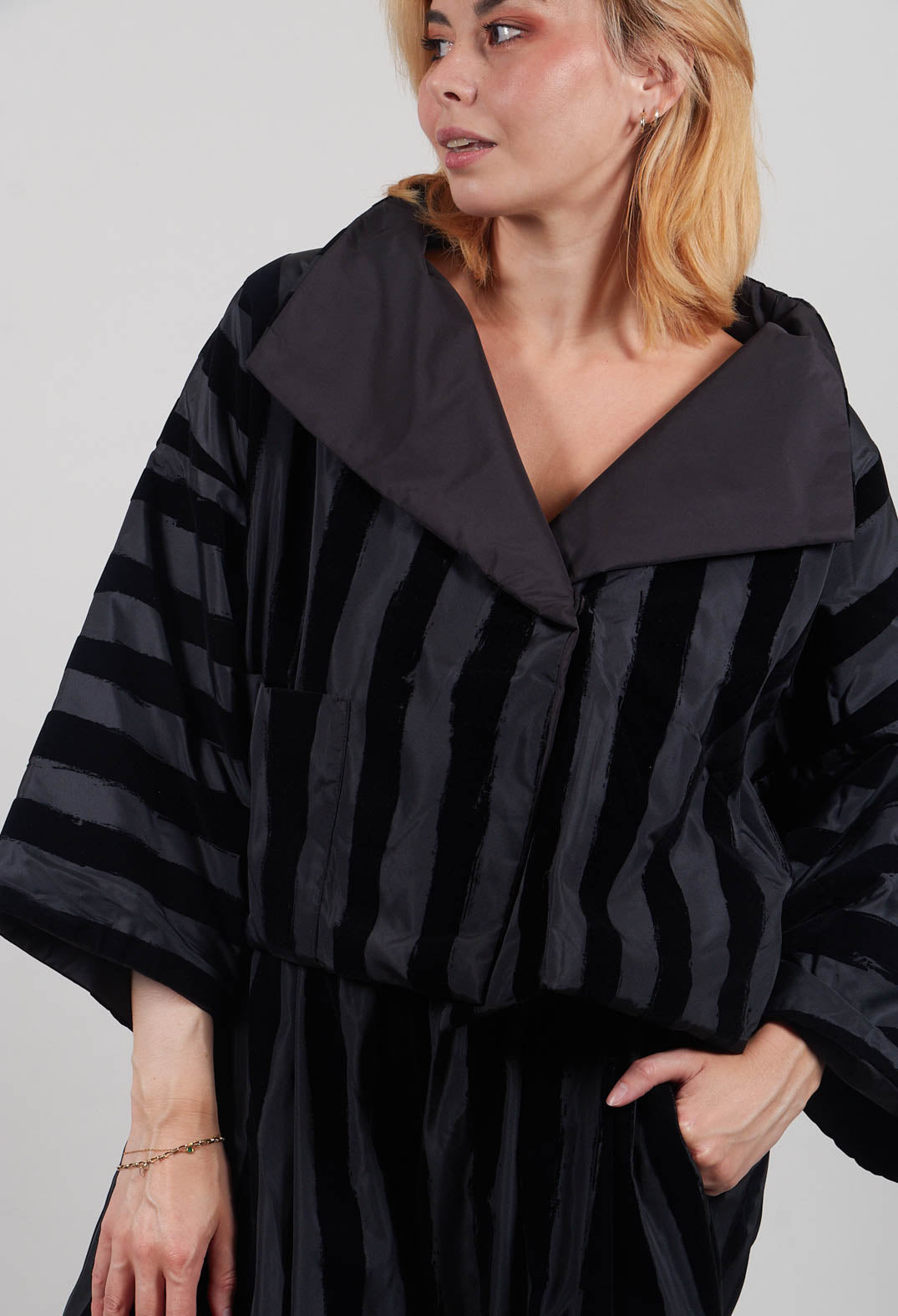 Rosehip Jacket in Black Stripe