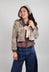 Enoa Jacket in Velours Ras Fleurs Sauge