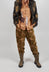 Gaston Trousers in Velours Ras Fleurs Foret