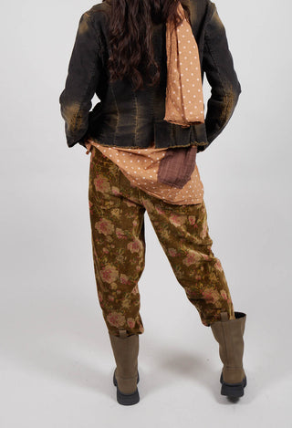 Gaston Trousers in Velours Ras Fleurs Foret
