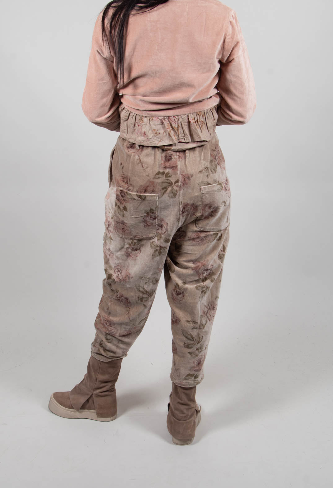 Gaston Trousers in Popeline Fleurs Sauge