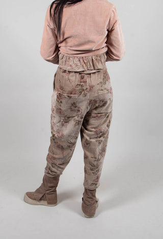Gaston Trousers in Popeline Fleurs Sauge