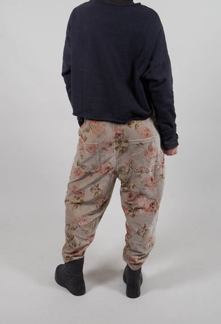 Gaston Trousers in Popeline Fleurs Sauge