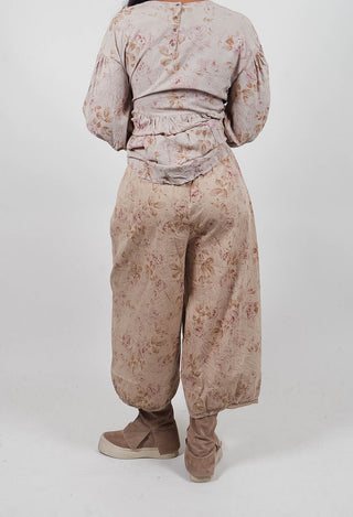 Gus Trousers in Popeline Fleurs Sauge