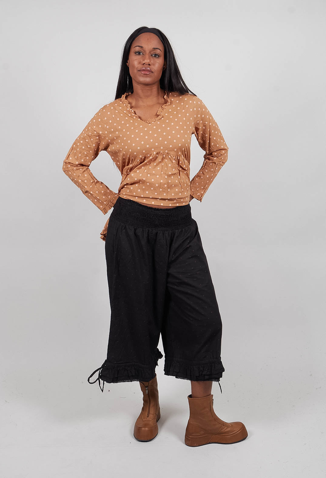 Robert Trousers in Pois Brode Noir