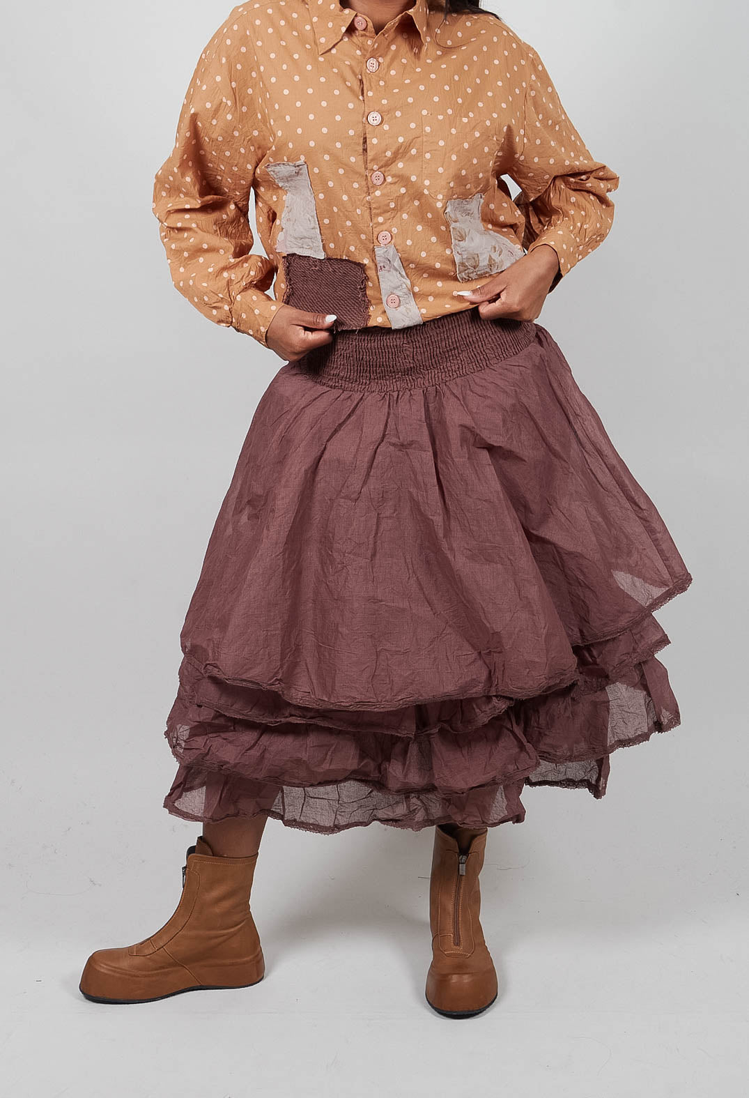 Madeleine Skirt in Organza Aubergine