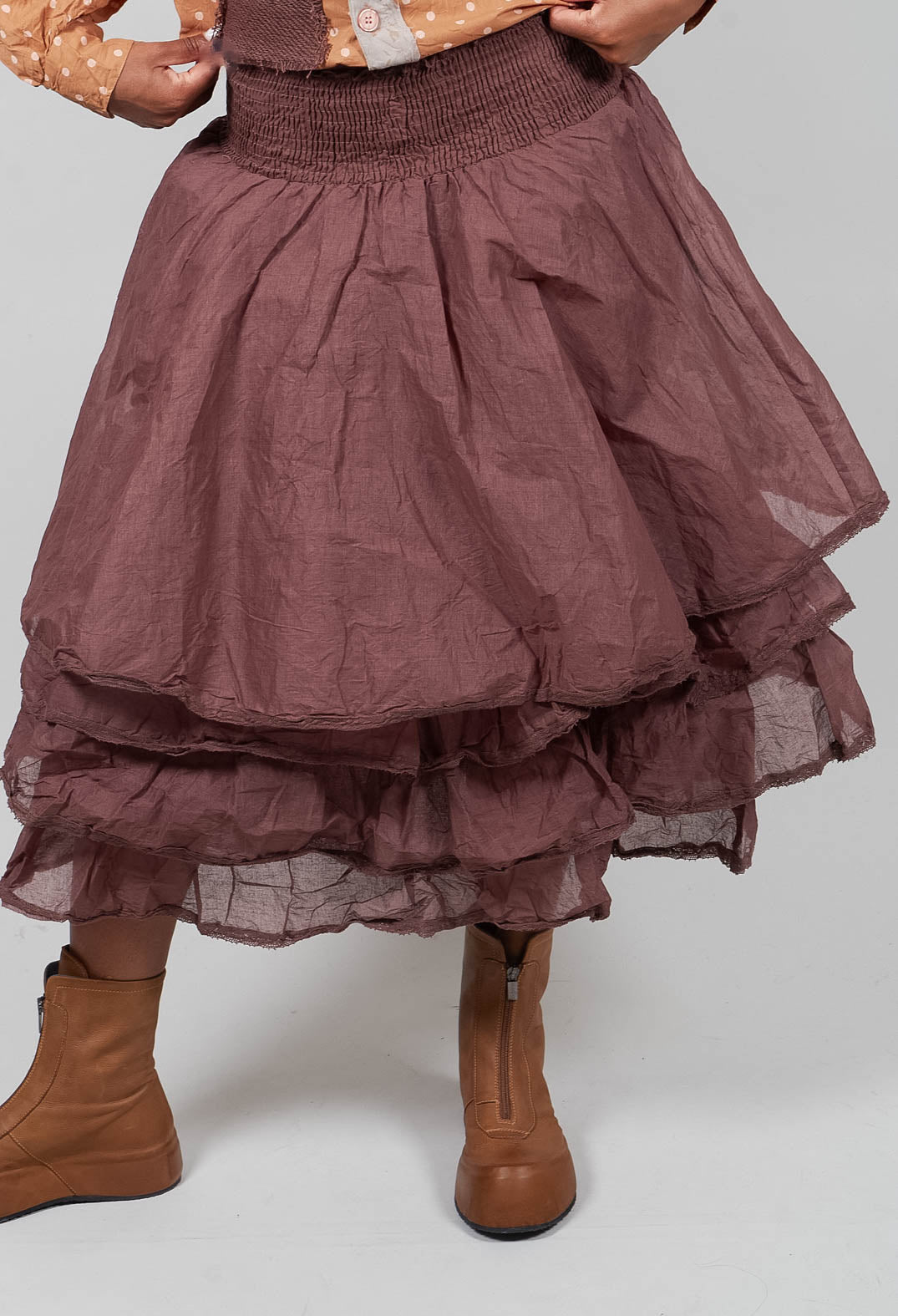 Madeleine Skirt in Organza Aubergine