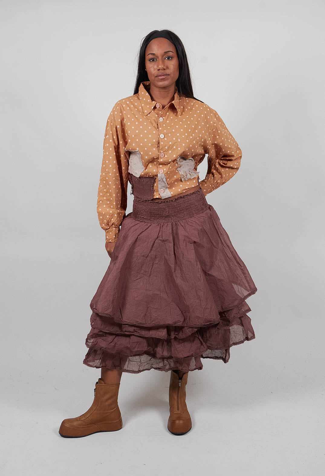 Madeleine Skirt in Organza Aubergine