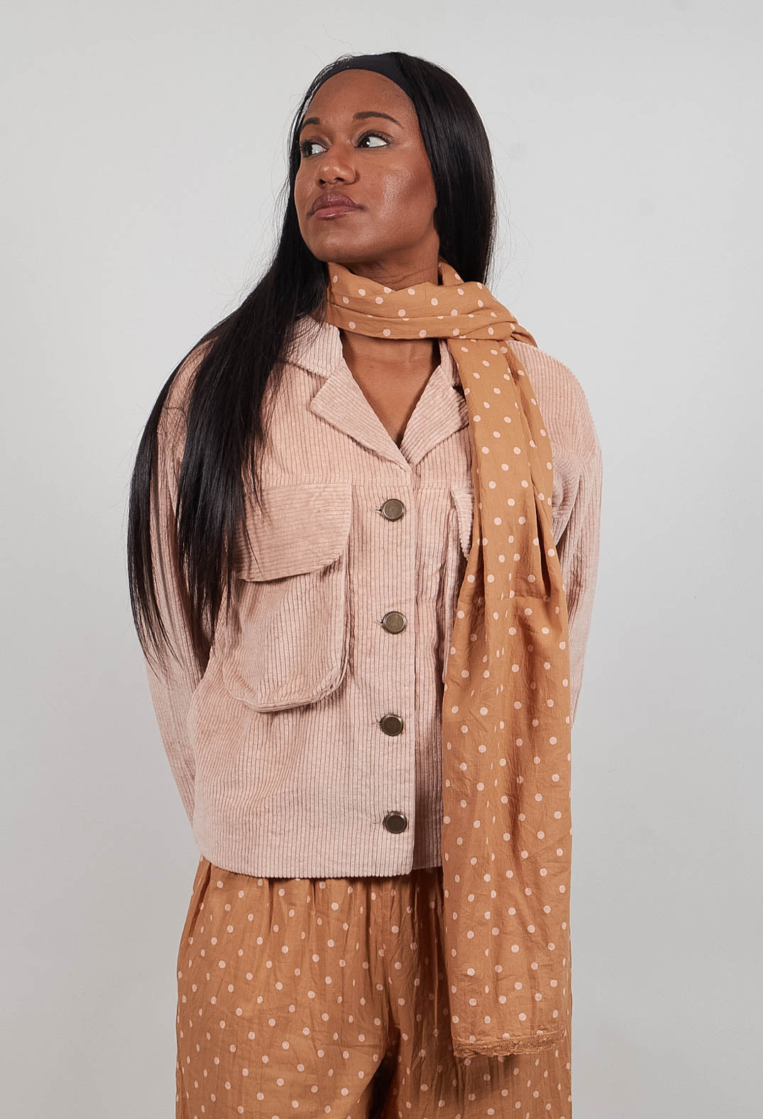 Pauline Scarf in Pois Rose