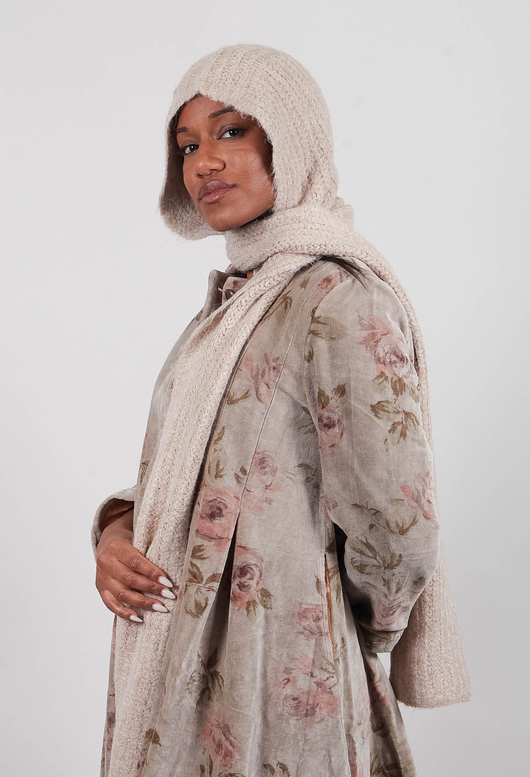 Capuche Scarf in Laine Beige