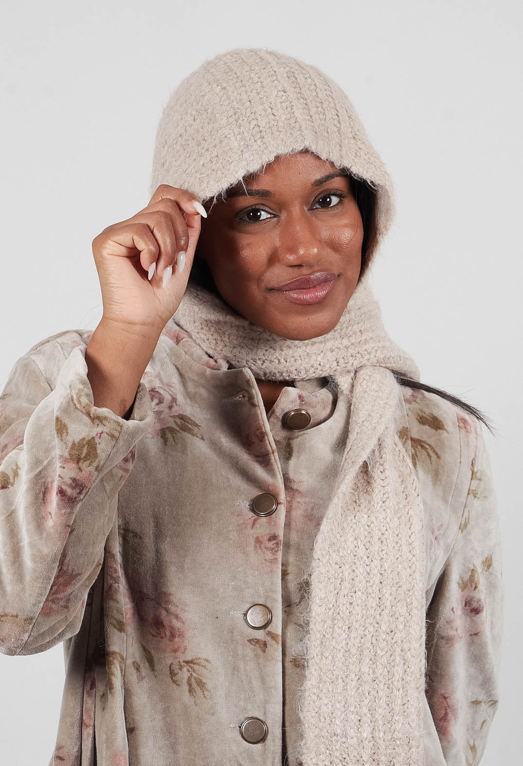 Capuche Scarf in Laine Beige