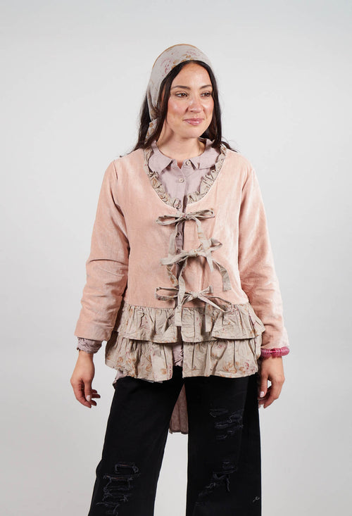Riri Jacket in Velours Ras Rose