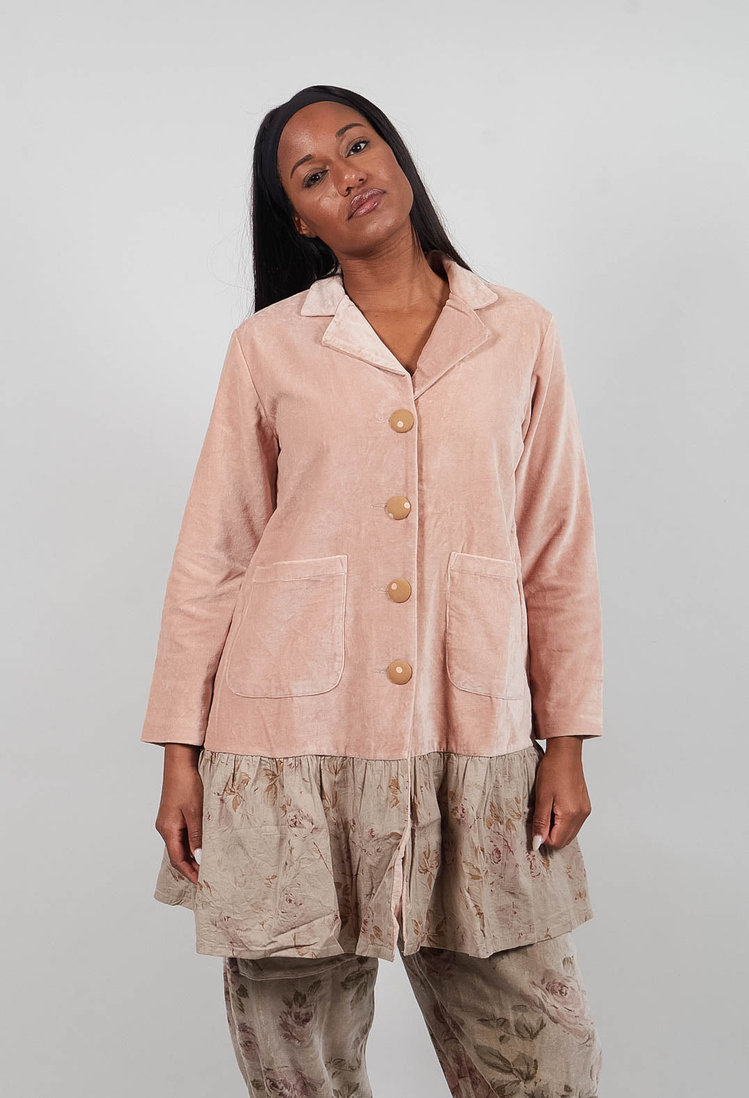 Manoa Jacket in Velours Ras Rose