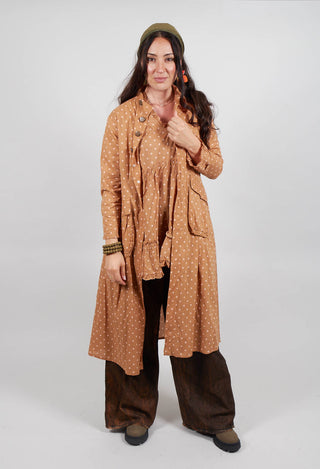 Atea Coat in Pois Rose