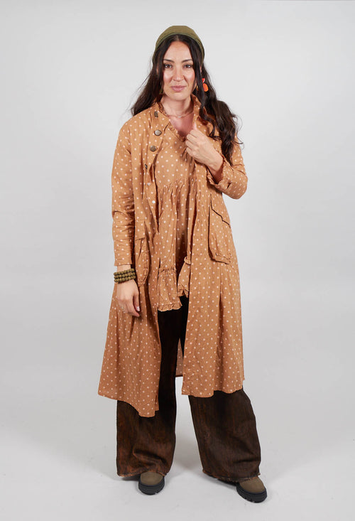 Atea Coat in Pois Rose