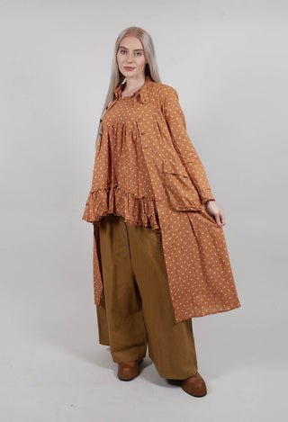 Atea Coat in Pois Rose