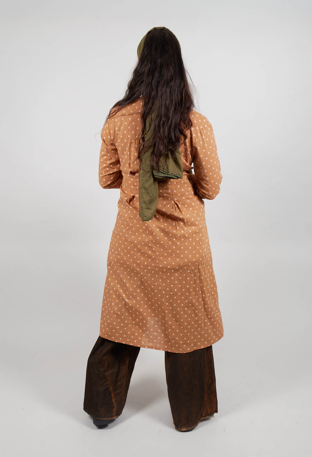 Atea Coat in Pois Rose