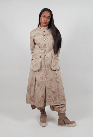 Atea Coat in Popeline Fleurs Sauge