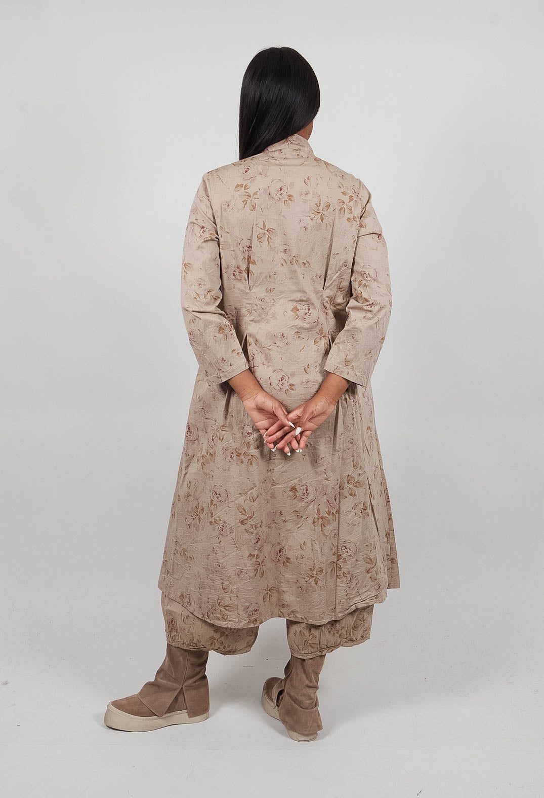 Atea Coat in Popeline Fleurs Sauge